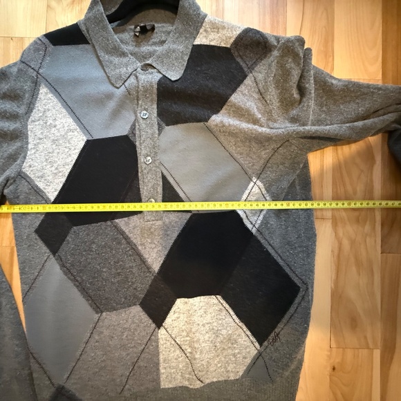 D&G Dolce & Gabbana Men's Wool Sweater – Argyle Patchwork Design – Size L - Picture 7 of 7
